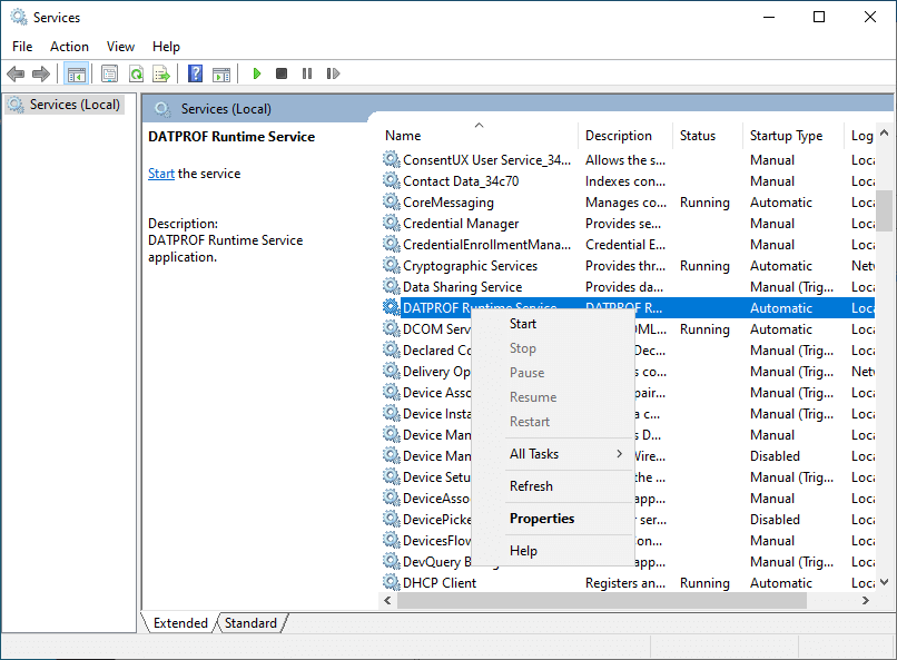 DATPROF Runtime Service Start MMC.PNG