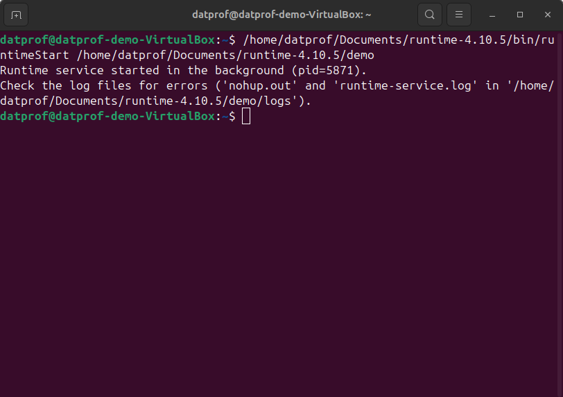 DATPROF Runtime Starting Runtime in Linux.png