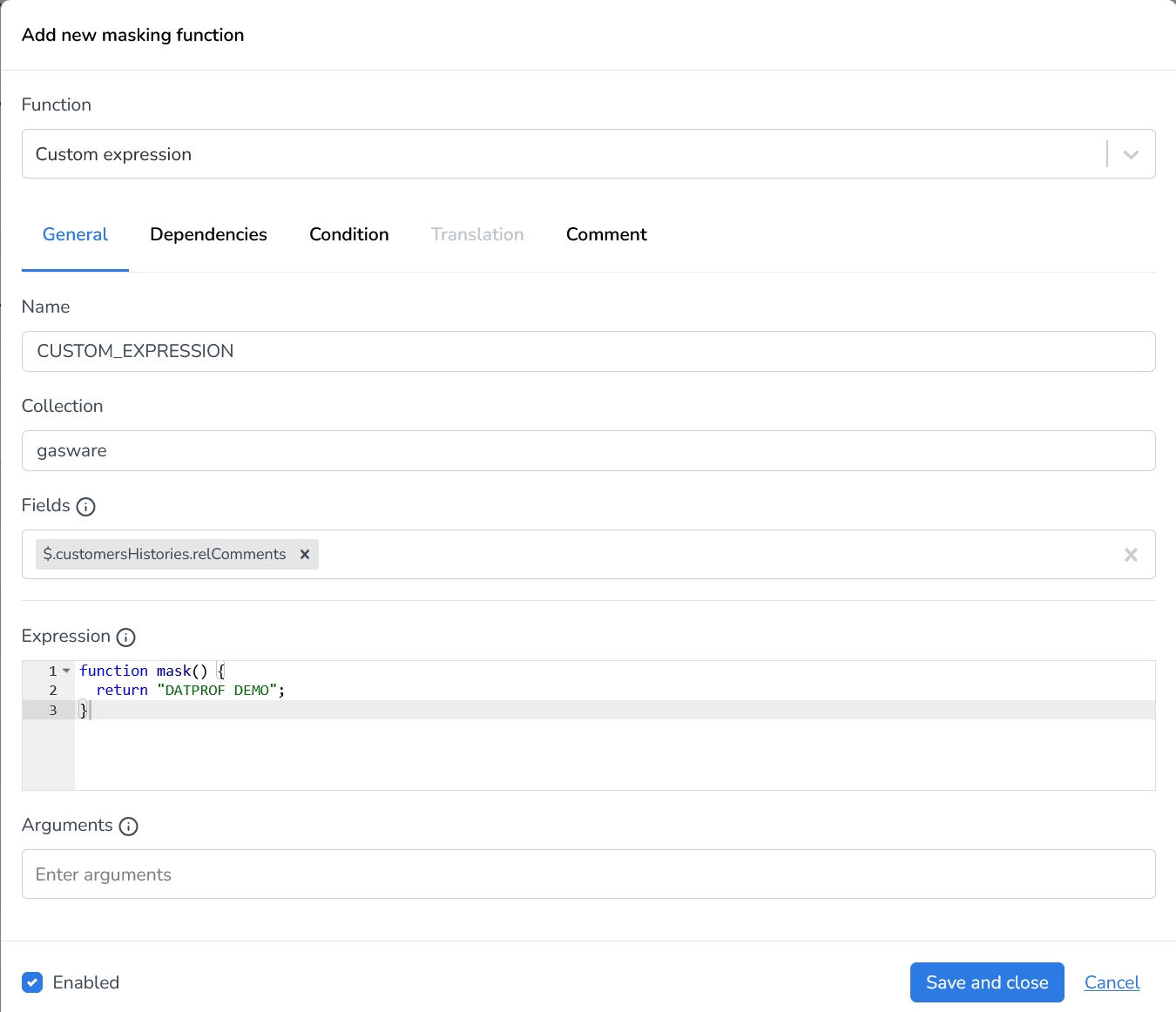 DATPROF Runtime MongoDB Custom Expression Function.png