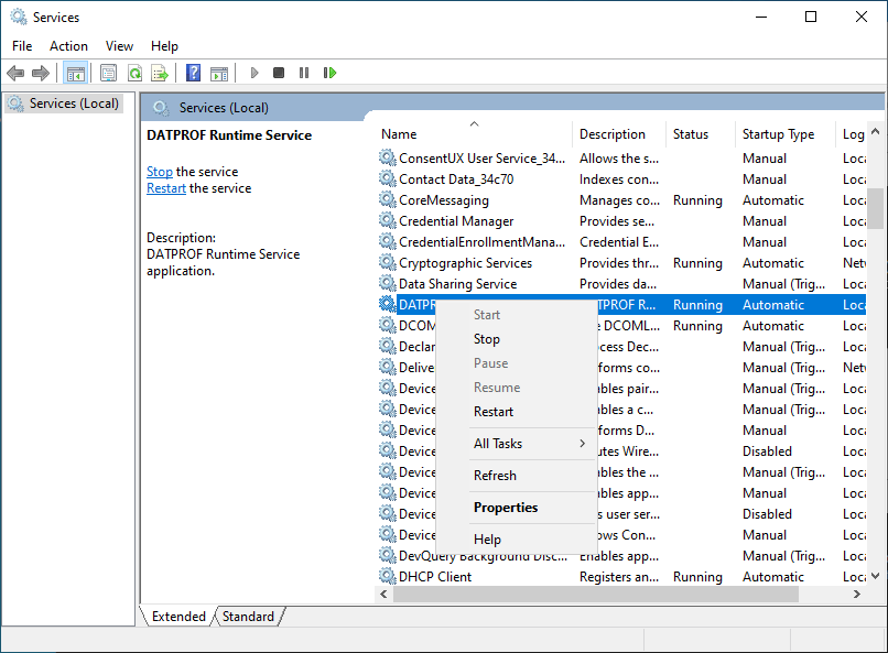 DATPROF Runtime Service Stop MMC.PNG