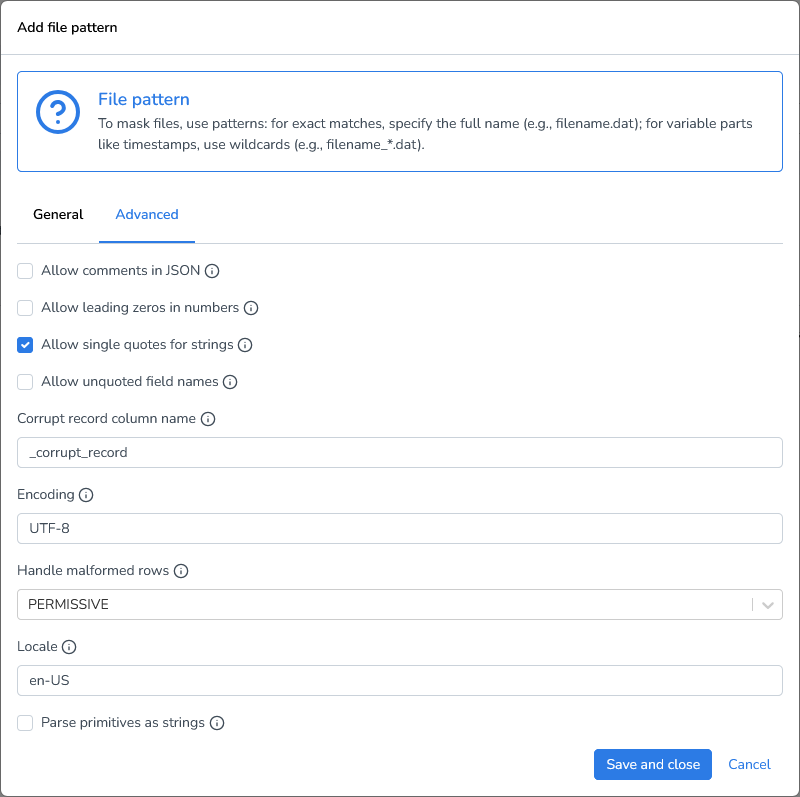 DATPROF Runtime File Masking JSON Advanced Settings.png