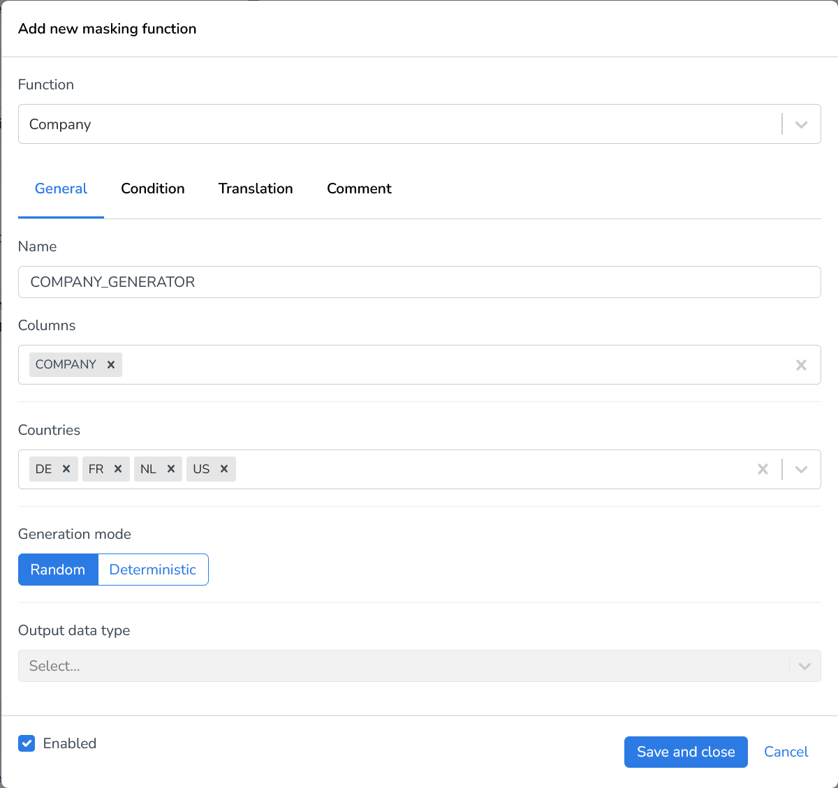 DATPROF Runtime File Masking Company Generator.png