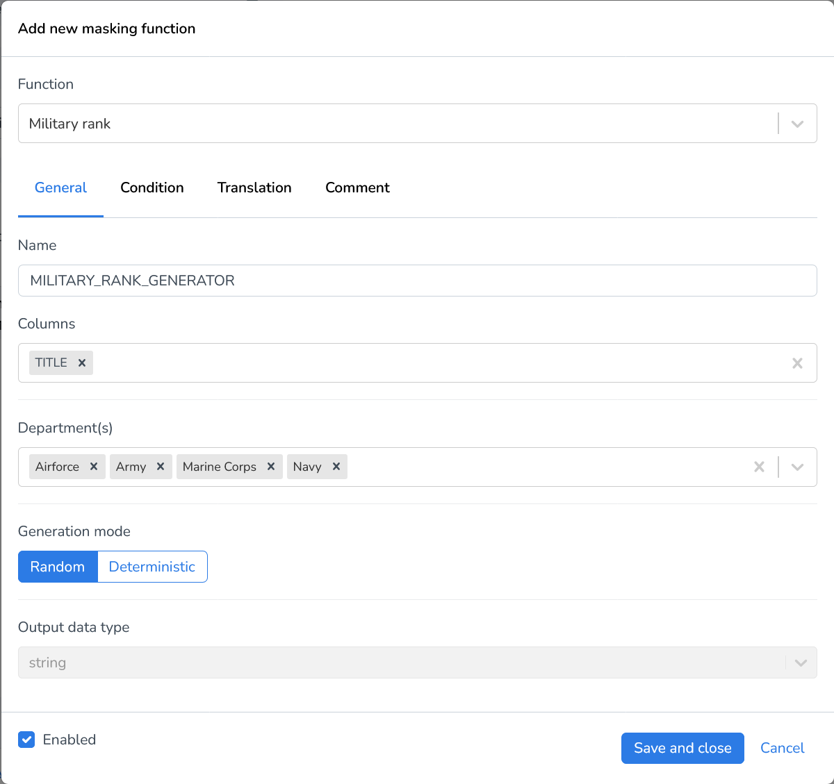 DATPROF Runtime File Masking Military Rank.png