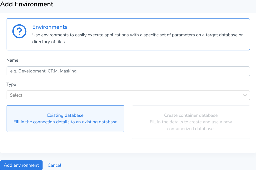 DATPROF Runtime add Environment Type.png
