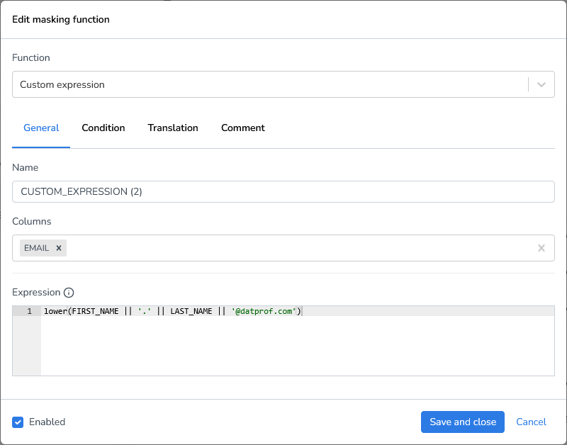 DATPROF Runtime File Masking CSV Expression.png